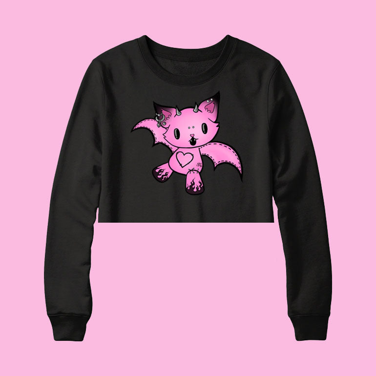 PINK BAT DEDGRL | CROPPED LONG SLEEVE