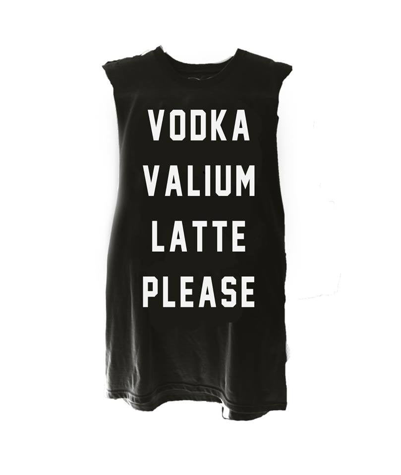 VODKA VALIUM LATTE PLEASE TEE