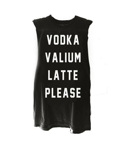 VODKA VALIUM LATTE PLEASE TEE