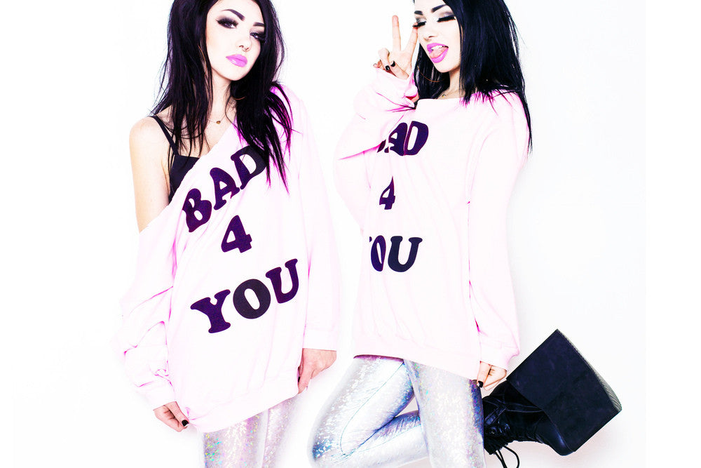 BAD 4 YOU OFF THE SHOULDER SWEATSHIRT