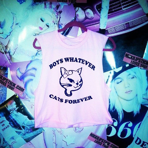 BOYS WHATEVER CATS FOREVER TEE