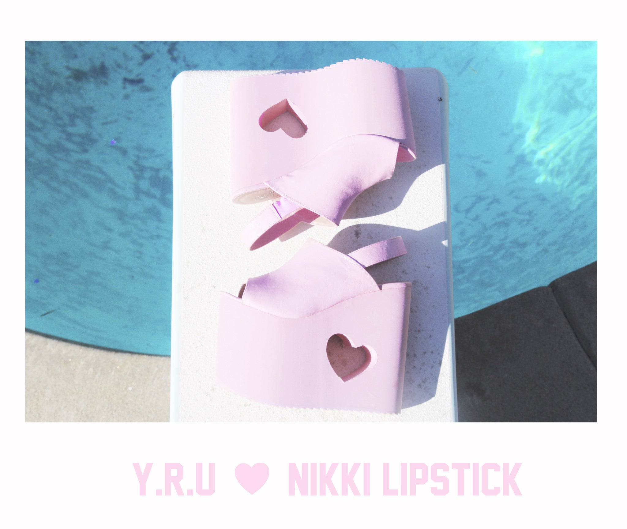 Y. R. U. "HEART EYEZ" PLATFORMS BABY PINK