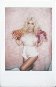 BABY PINK VELVET RUFFLE SHORTS