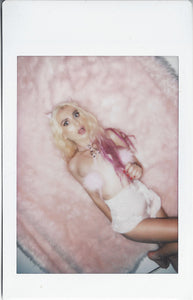BABY PINK VELVET RUFFLE SHORTS
