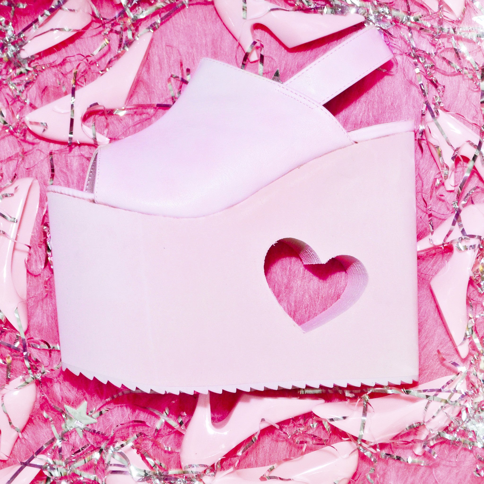 Y. R. U. "HEART EYEZ" PLATFORMS BABY PINK