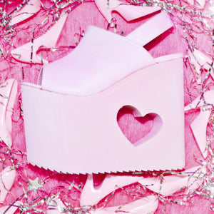 Y. R. U. "HEART EYEZ" PLATFORMS BABY PINK