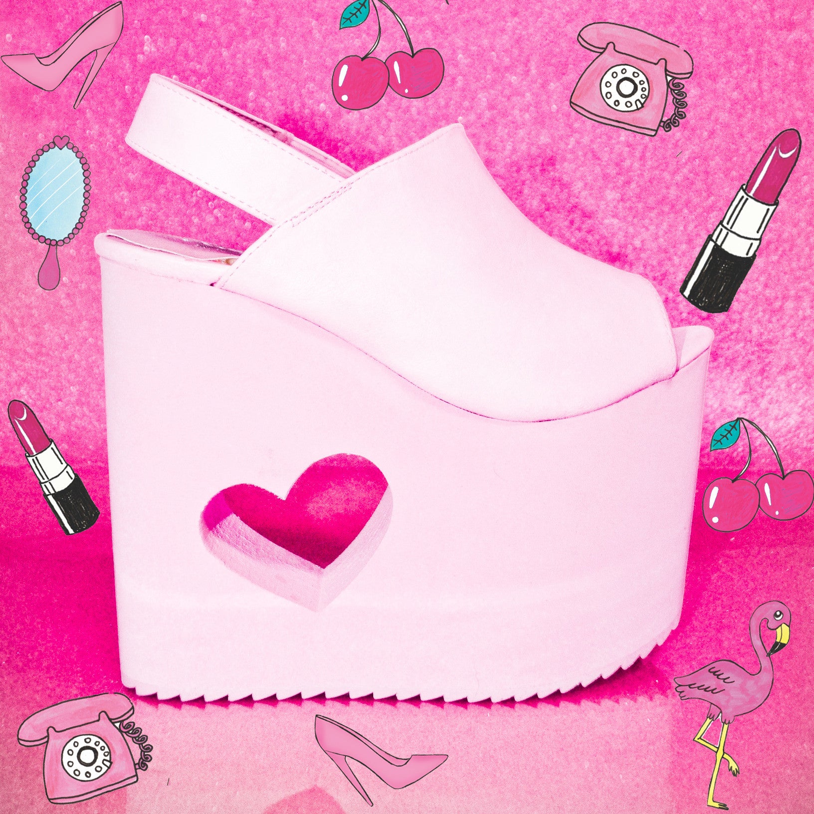Y. R. U. "HEART EYEZ" PLATFORMS BABY PINK