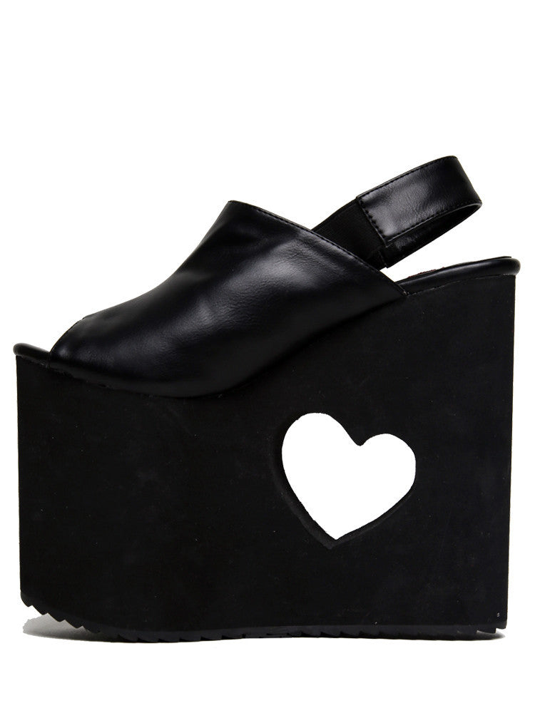 Y. R. U. "HEART EYEZ" PLATFORMS BLACK