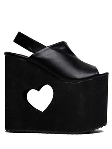 Y. R. U. "HEART EYEZ" PLATFORMS BLACK