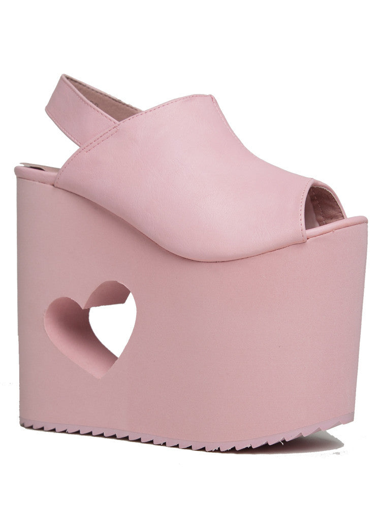 Y. R. U. "HEART EYEZ" PLATFORMS BABY PINK