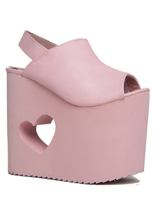 Y. R. U. "HEART EYEZ" PLATFORMS BABY PINK