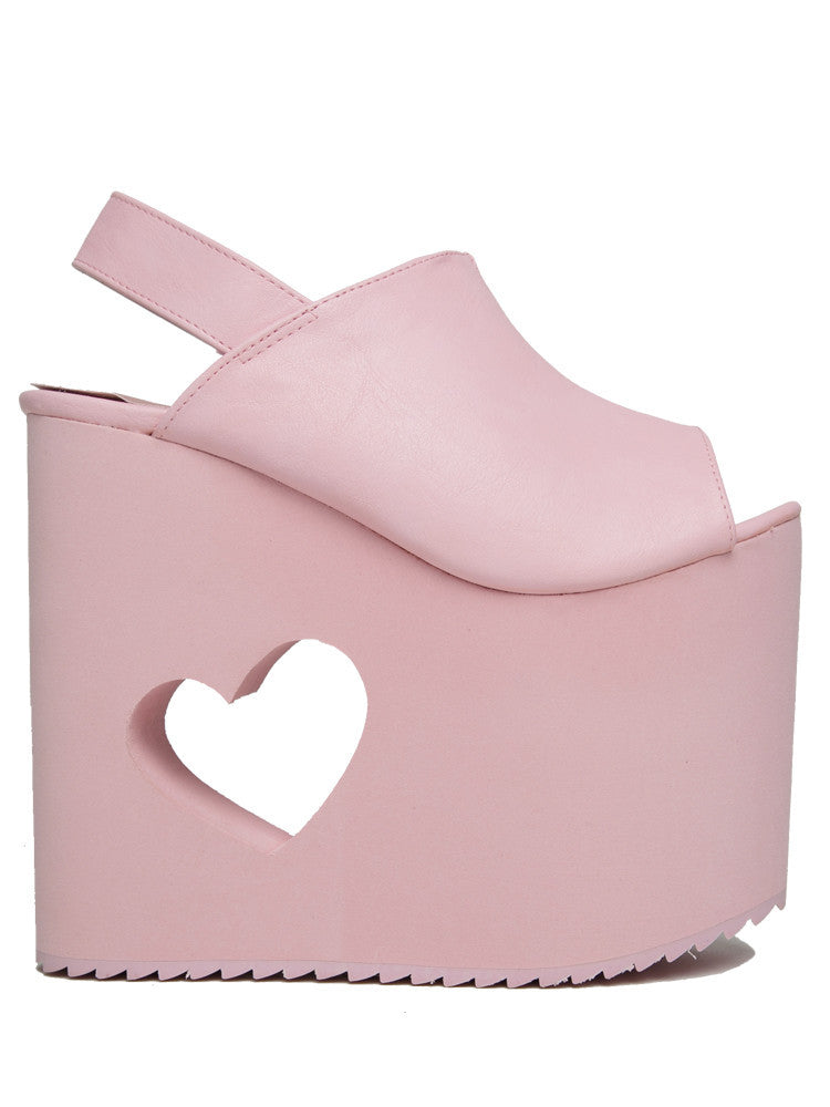 Y. R. U. "HEART EYEZ" PLATFORMS BABY PINK