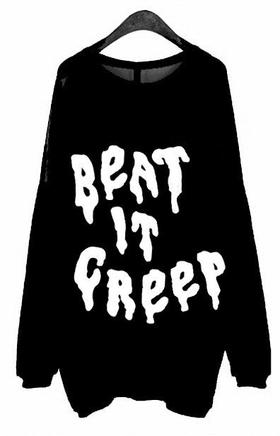 BEAT IT CREEP OFF THE SHOULDER SWEATSHIRT