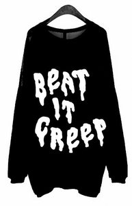 BEAT IT CREEP OFF THE SHOULDER SWEATSHIRT