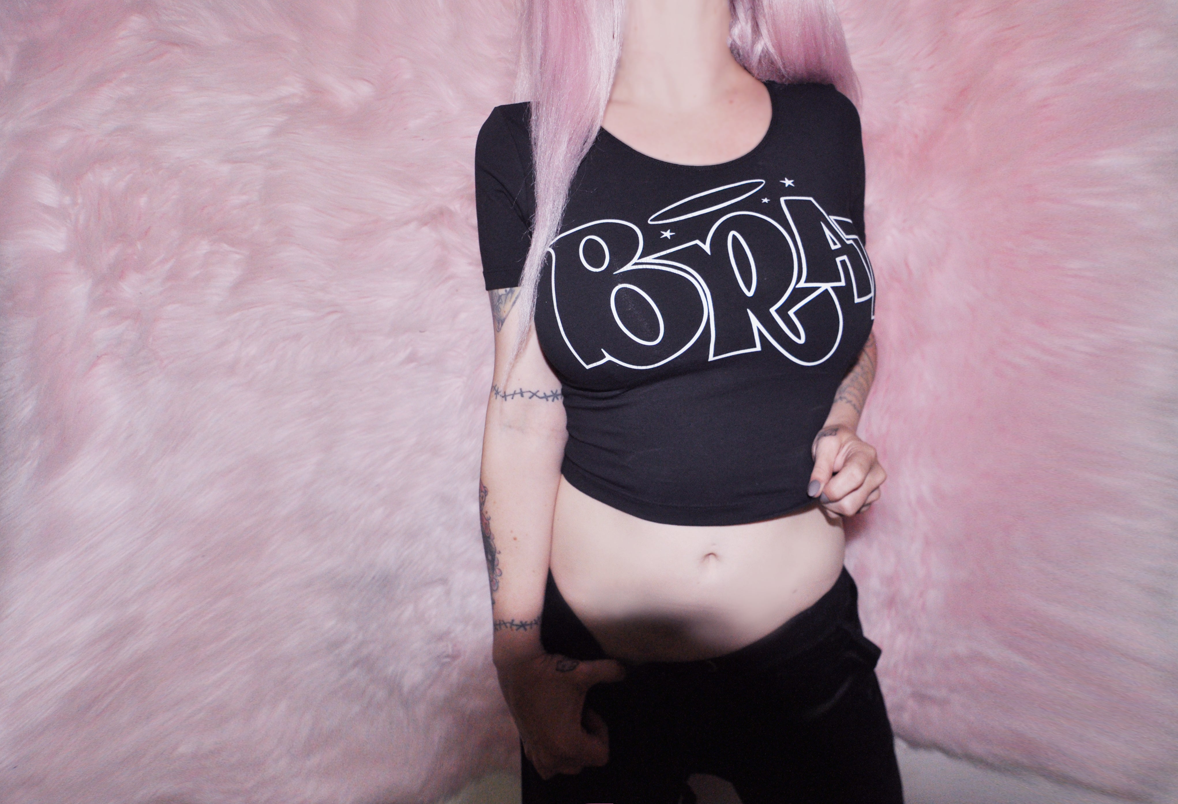 BRAT BLACK CROP TOP