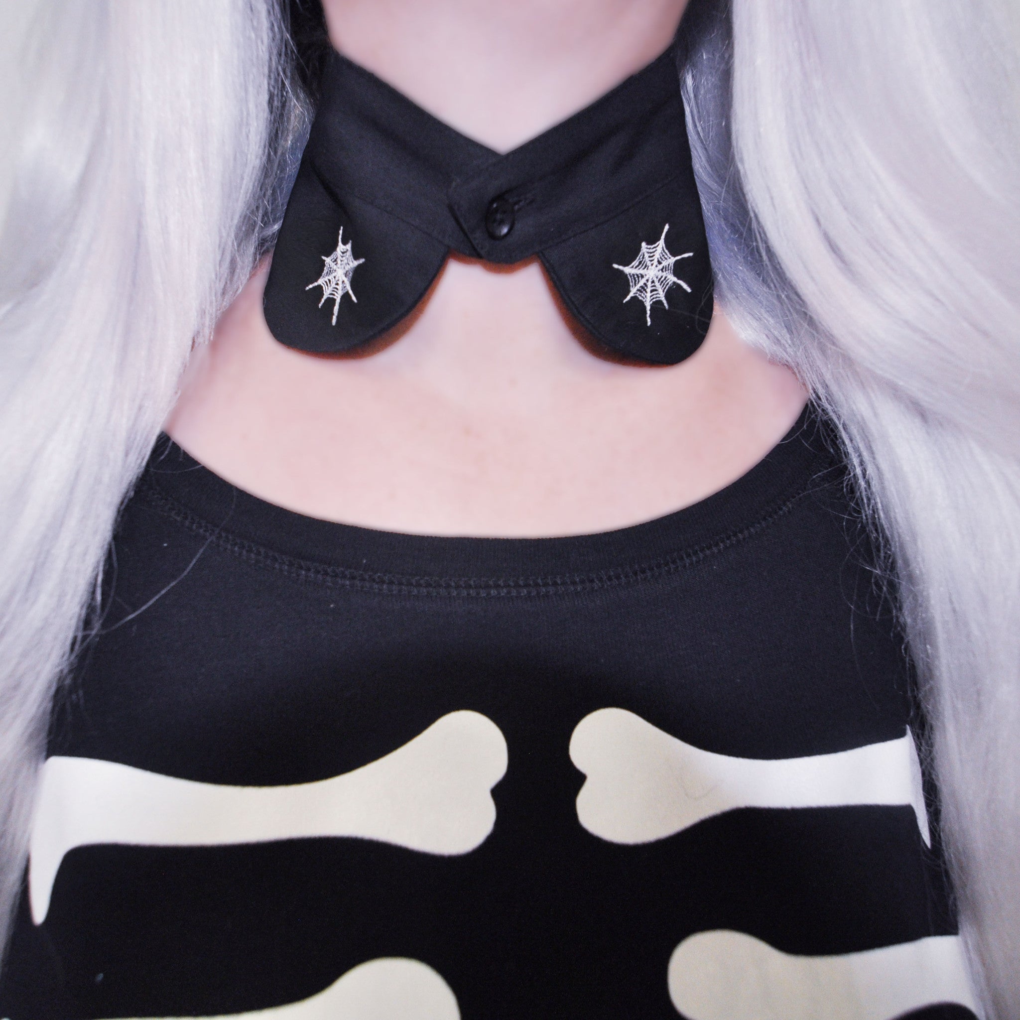 BLACK SPIDER WEB COLLAR