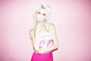 FLUFFY CAMO GLITTER CROP TOP
