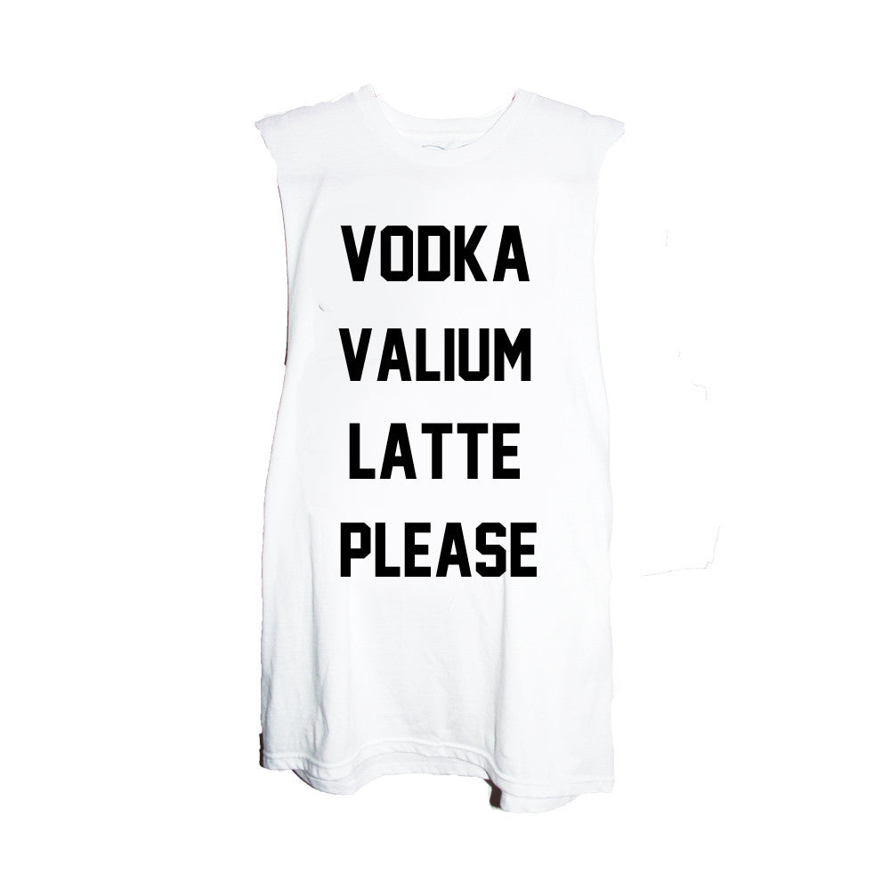 VODKA VALIUM LATTE PLEASE TEE