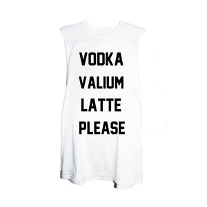 VODKA VALIUM LATTE PLEASE TEE